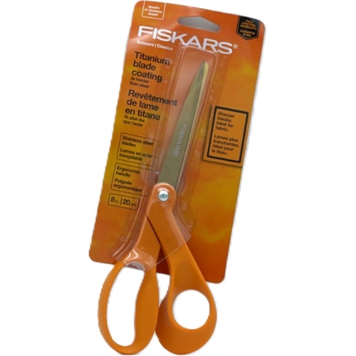 Scissors 8 Stainless Steel Blades Orange Handle Fiskars