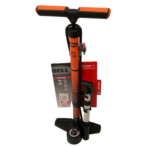 Floor Pump & Frame Pump w/Tube Repair Kit Air Glide 880 160 PSI Max Bell
