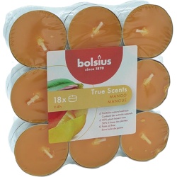 Tealight Candles 18pk. Mango True Scents Bolsius
