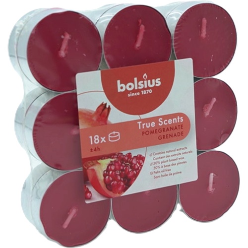 Tealight Candles 18pk. Pomegranate True Scents Bolsius