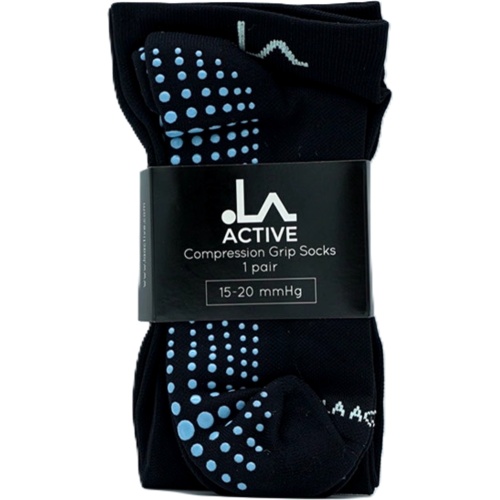 Compression Grip Socks 1 Pair Black/Blue La Active