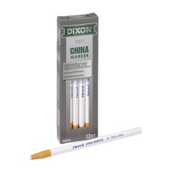 China markers 12pk- paper wrapped white