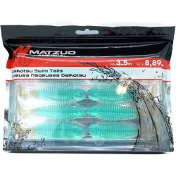 Gaikotsu Swim Tails 3.5 8pk. Green Glitter Matzuo"