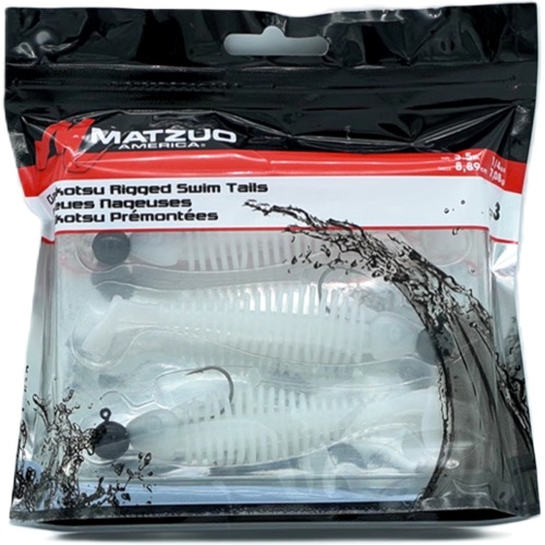 Galkotsu Rigged Swim Tails Pearl 3.5 3pk. Matzuo