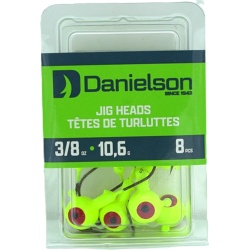 Jig Heads 3/8oz. 8pk. Chartreuse Danielson