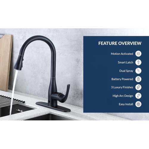 Touchless Kitchen Faucet Matte Black Flow 770