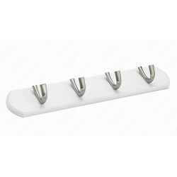 Hook Rail 18 4 Hooks White/Chrome Richelieu"