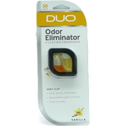 Car Air Freshener Odor Eliminator Vanilla 4mL Vent Clip Duo