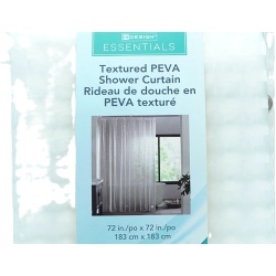 Shower Curtain Textured PEVA 72 x 72" Design Essentials"