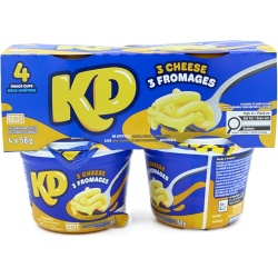 Kraft Dinner Snack Cups 3 Cheese 4 x 58g.