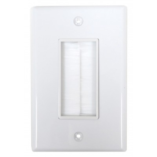 Brush Wall Plate White Single Gang cETL