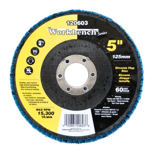 Flap disc 60grit 5 in alum zirconia
