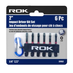 Impact driver bit set - 6 pc #2 Robertson square 2 inch