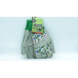 Ladies Gardening Gloves Split Leather Floral Print Sturrdi