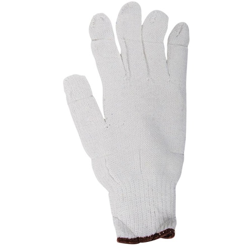 gloves knitted cotton brown doz XL