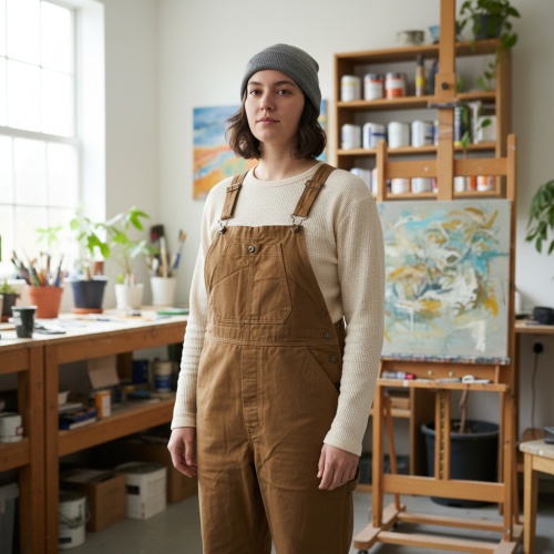 Quilt Lined Overalls Large Khaki Steelton Workwear