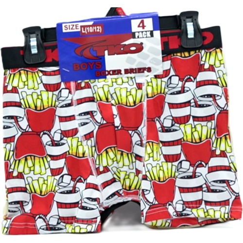 Boys Boxer Briefs Large 4pk. Snack Design Tko