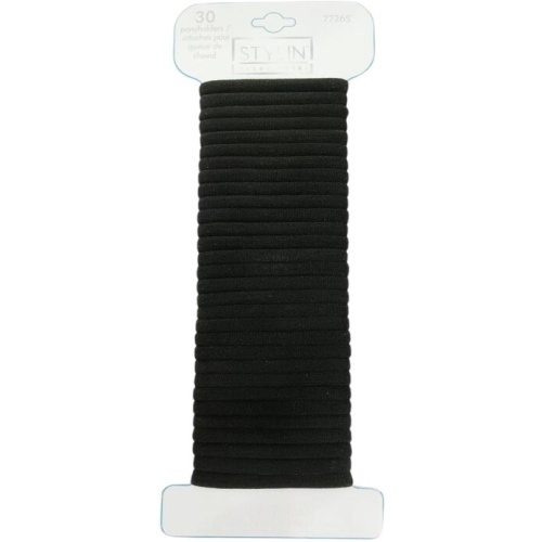 Hair Elastics 40Pk Black Stlyin