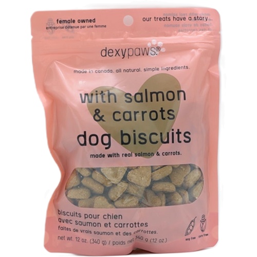 Dog Biscuits w/Salmon & Carrots 340g. Dexypaws