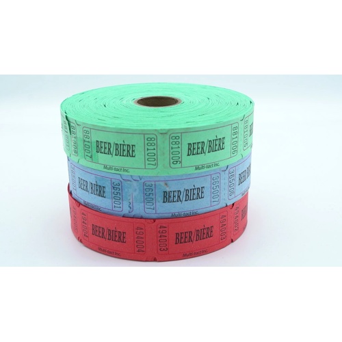 Beer Tickets Rolls Of 1000 Multi Colour