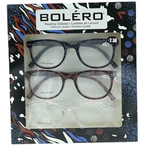 Reading Glasses +2.50 3pk. Bolero
