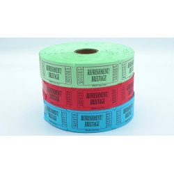 Refreshment Tickets Rolls Of 1000 Multi Colour