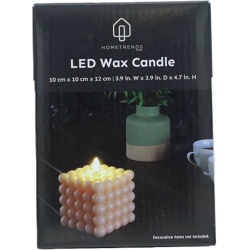 LED Wax Candle 3.9 x 3.9" x 4.7" Hometrends"