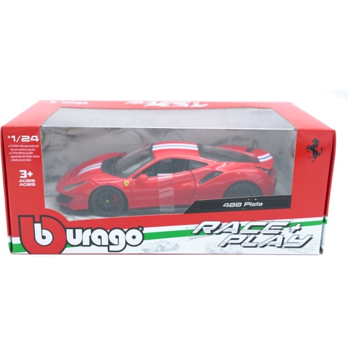 Die Cast Car Ferrari 488 Pista Size 1/24 Burago Race & Play