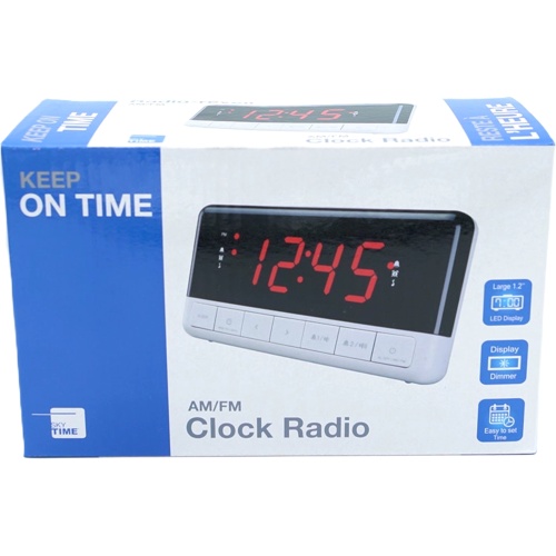 AM/FM Clock Radio 1.2 LED Display Keep On Time