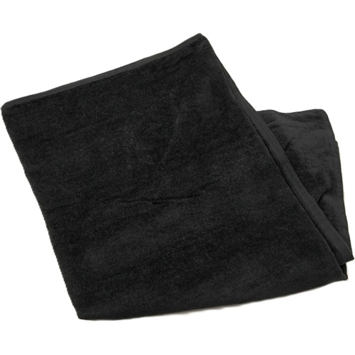 Beach Towel Solid Colour Black 30 x 60