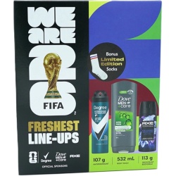 Fifa 3pc. Gift Set Freshest Line-ups Antiperspirant, Body Wash & Deodorant Bodyspray W/socks