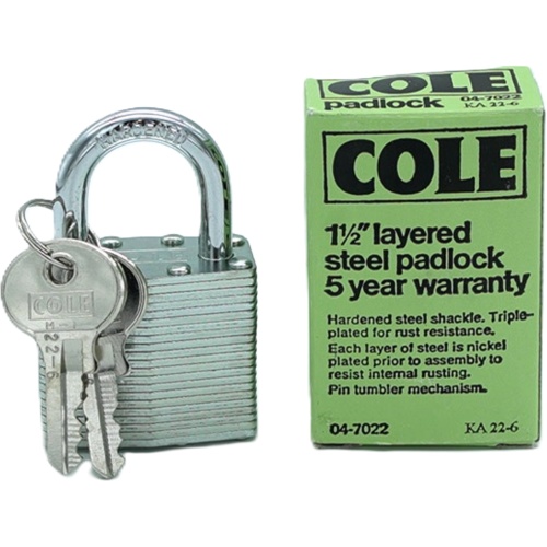 1.5 Layered Steel Padlock Keyed Alike Cole