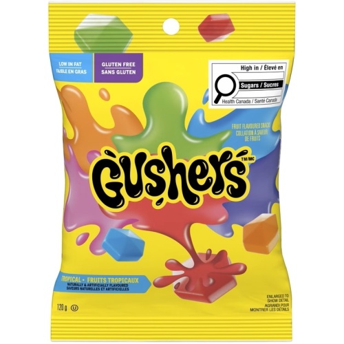 Gushers Tropical Fruit Flavored Snacks 120g.
