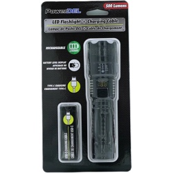 LED Flashlight 500 Lumens Rechargeable PowerDEL