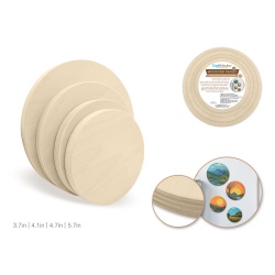 Wood Craft: 3.7/4.1"/4.7"/5.7" Diy Round Disks 1.2cm(t) Asst 4 Sizes"