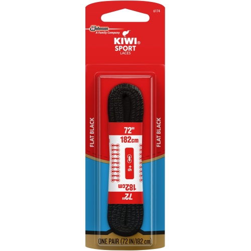 Shoe Lace Flat Black 72 Kiwi Sport