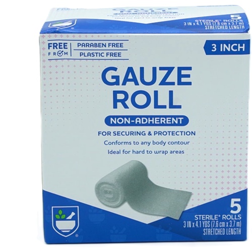 Gauze Roll Non-adherant 5 Sterile Rolls 3 x 4.1yds. Rite Aid