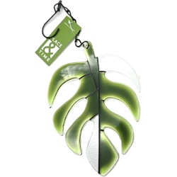Wall Décor Stained Glass Leaf 5.63 x 7.75" Place & Time"