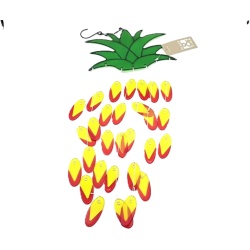 Wind Chime Stained Glass Pineapple 7.87 x 22.83" Place & Time"