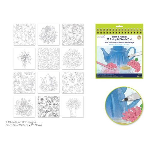 Mixed Media Pad Breakfast Nook 24 Sheet 250gsm 8 x 8