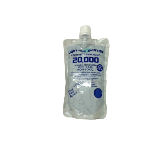 Gel Beads 7.5mm 20,000pcs. 200mL Non-Toxic Lightning Blaster