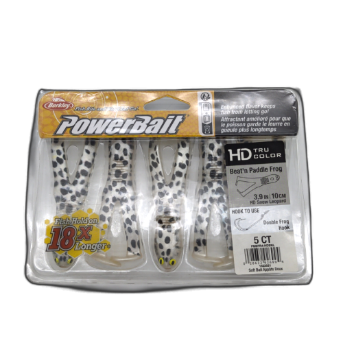 Powerbait Beat'n Paddle Frog 3.9 5pk. Snow Leopard Berkley