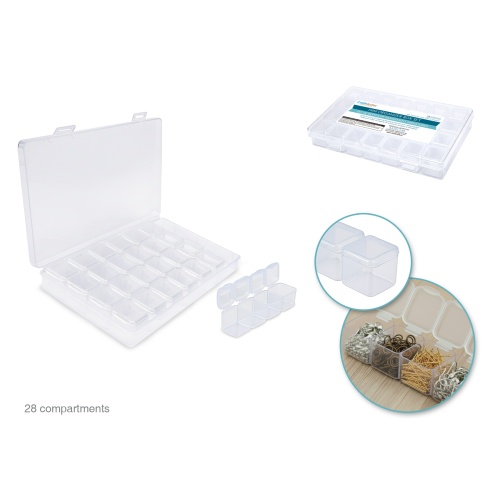 Craft Storage: 28 Mini Container Storage Box For Beads/glitters/gems