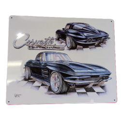 Metal Sign 1963 Corvette Supercharged 12 X 15""