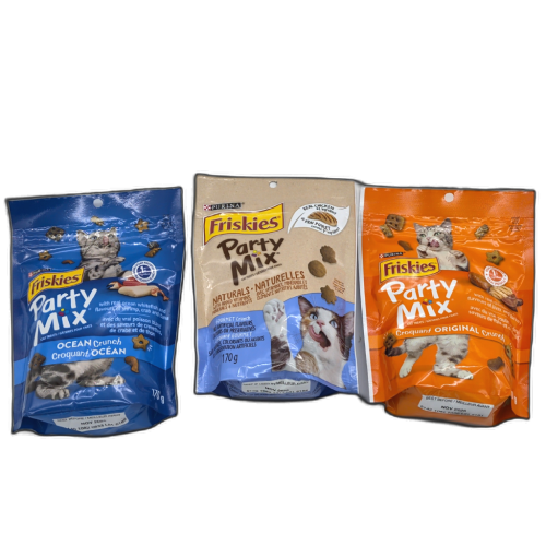 Friskies Party Mix 170g. Gourmet Crunch, Original  Or Ocean Crunch