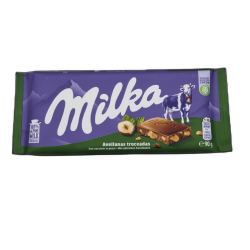 Milka Chopped Hazelnuts Chocolate Bar 90g.