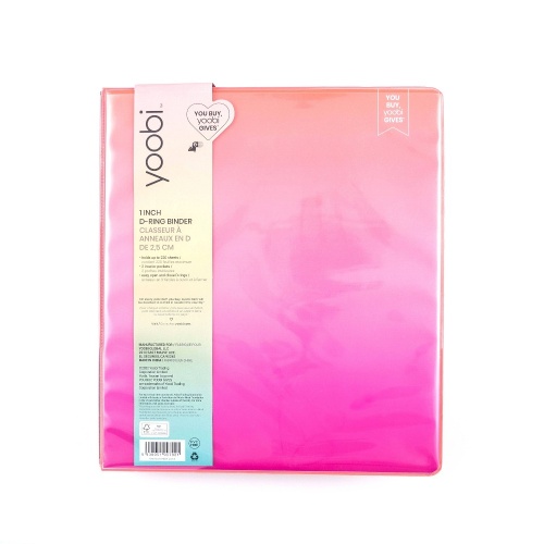 Binder 1 D-ring Pink Ombre Yoobi