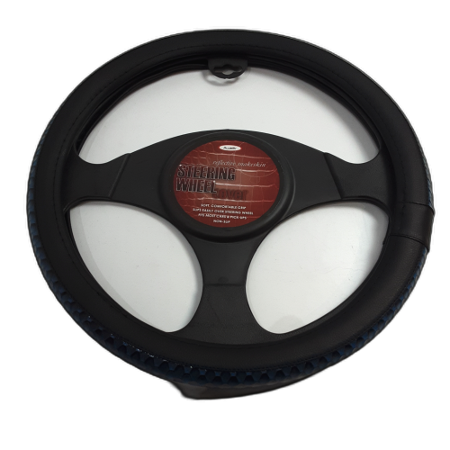 Reflective Snakeskin Steering Wheel Cover Blue/black Allison