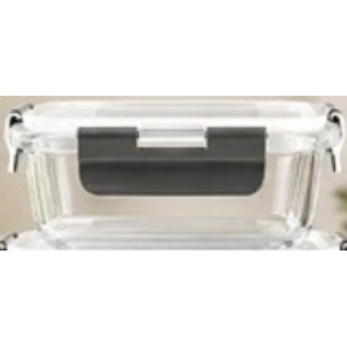 Food Container 370ml Glass Rectangular Home Aesthetics