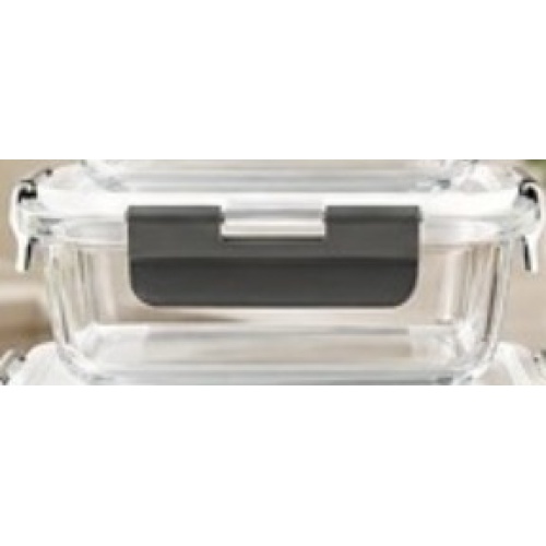 Food Container 640ml Glass Rectangular Home Aesthetics